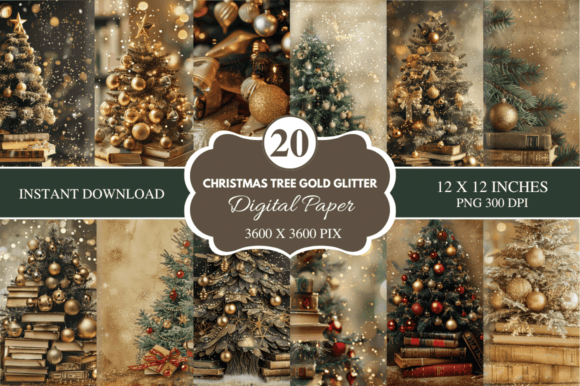 Download Christmas Tree Gold Glitter Patterns - Gold glitter Collection