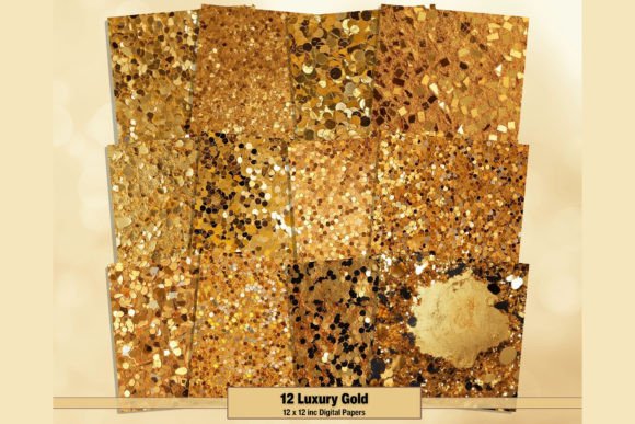 Download Gold Glitter Textures Digital Papers - Gold glitter Collection