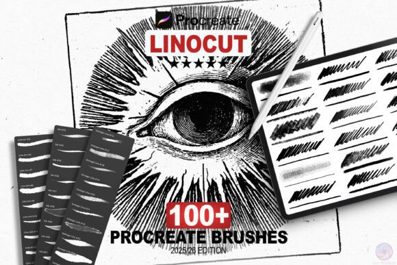 Download 100+ Linocut &amp; Woodcut Procreate Brushes - Brushes Collection