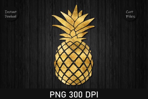 Download Gold Glossy Foil Pineapple Clipart - Glossy foil Collection