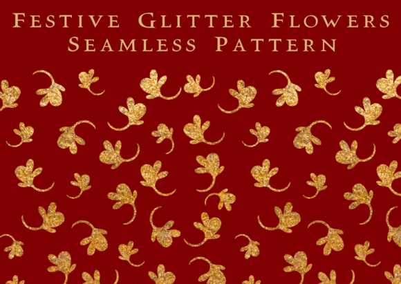 Download Festive Gold Glitter PNG Floral Pattern - Gold glitter Collection