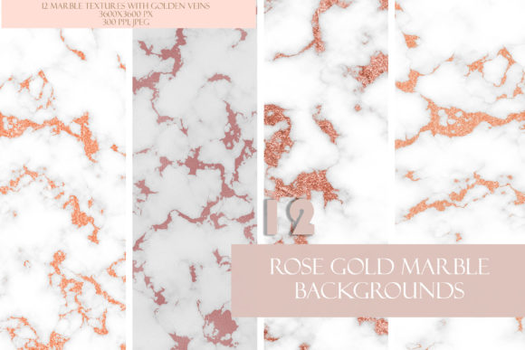 Download Feminine Rose Gold Glitter Marble Set - Gold glitter Collection