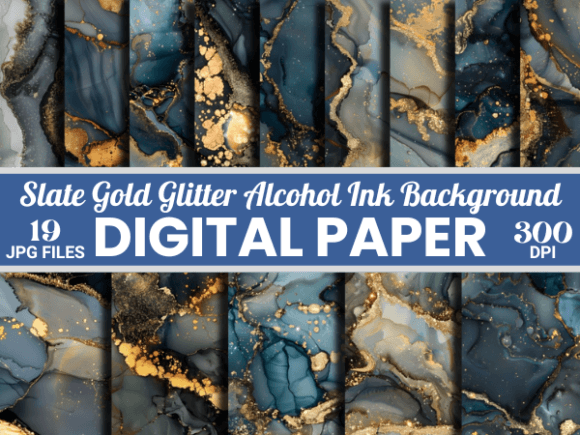 Download Slate Gold Glitter Alcohol Ink Backdrop - Gold glitter Collection